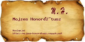 Mojzes Honorátusz névjegykártya